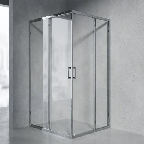 Душевой уголок AVS Слайдер Куб 100-110x100-110 профиль хром, стекло прозрачное