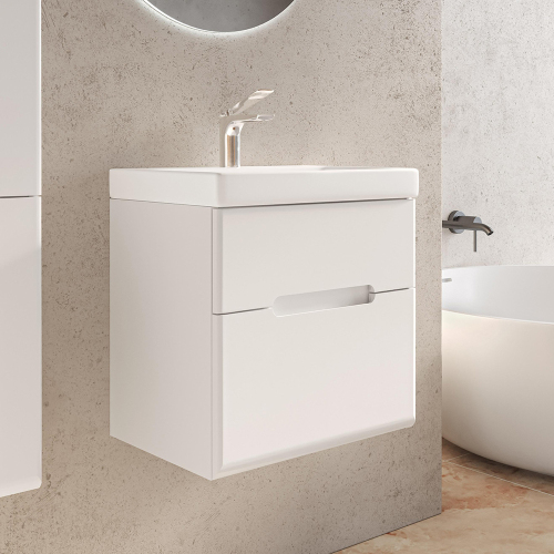 Тумба с раковиной RAVAL Moduo Slim 50 белая