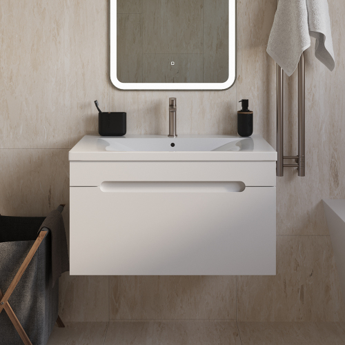 Тумба с раковиной AVS Эстель 80 белая