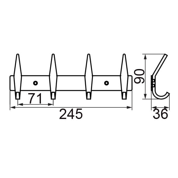 Планка с четырмя крючками Gifortes Veragio VR.GFT-9074.BR