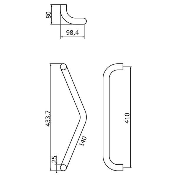 Поручень для ванны 43 см Gifortes Veragio VR.GFT-9026.BR