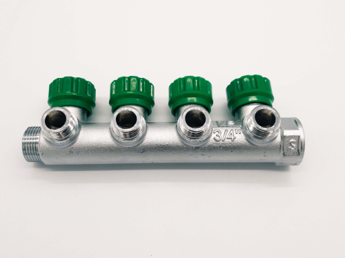 Коллектор регулировки с наружней резьбой на 4 выхода 1" *3/4" Valtec 560 