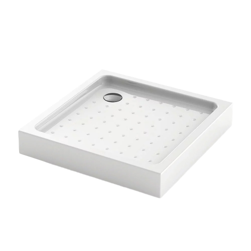 Поддон для душа Veconi Tezeo 90x90 белый, квадратный, акрил, с сифоном