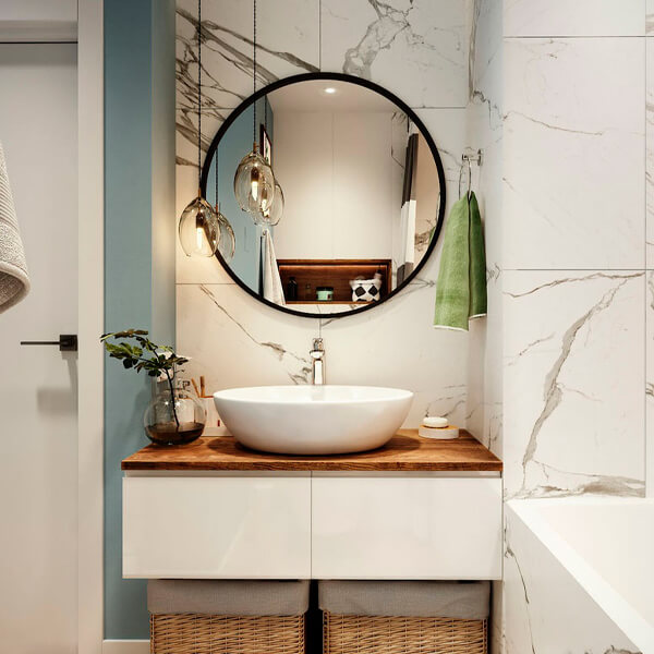 Зеркало AVS Мид 77 см рама пластик, черное