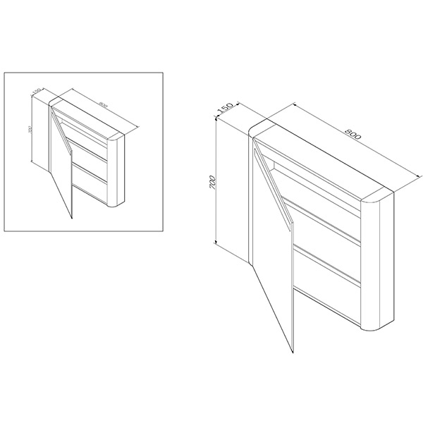 Зеркальный шкаф 800х700 Sensation AM PM M30MCR0801WG