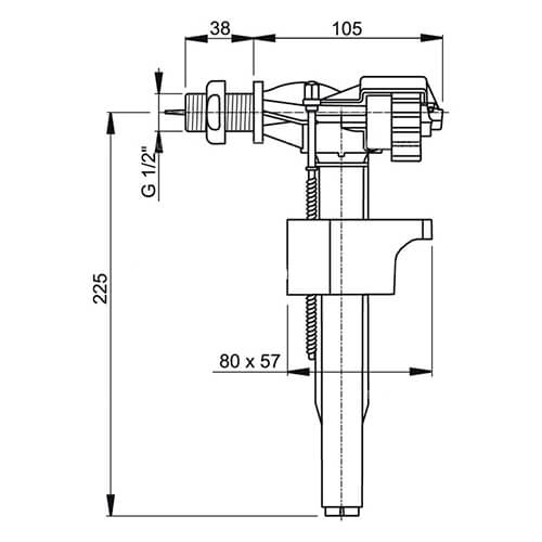 Клапан для унитаза 1/2 Alcaplast A15