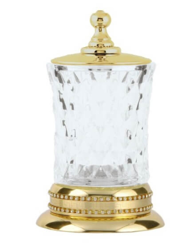 10415 Настольный стакан для ватных дисков золото Boheme