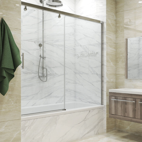 Шторка д/ван 80*160 раздв 2-сегм УНИВЕРС хром 6/8+GuteClean SLIDE Pearl GW