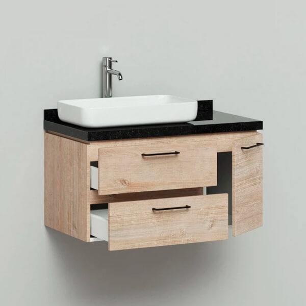 Тумба с раковиной подвесная 90 Wood Итана 4627189084483