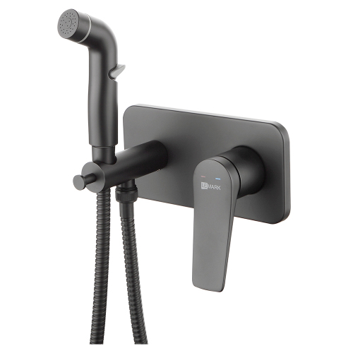 Гигиенический душ со смесителем Lemark Bronx LM3720BL С ВНУТРЕННЕЙ ЧАСТЬЮ, черный матовый