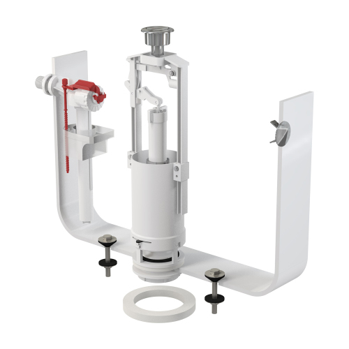 SA2000 1/2 CHROM Арматура для унитаза гориз a15 стоп/кнопка ALCAPLAST