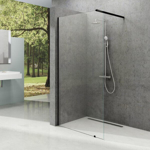 GW9WG0300Z1+GWD010003019 Душ ограждение ST Walk-In Wall 1200 x 2000 черный + транспарент+кронш RAVAK