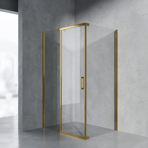 Душевой уголок AVS Фаворит 120x90 см профиль брашированное золото, стекло прозрачное