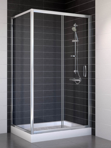 ZP+ZPV 140*100 08 D1 Душевой угол 140*100 хром/ матов с рисунком из двух частей , антикальк VEGAS