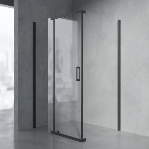 Душевой уголок AVS Фаворит 100x90 профиль черный матовый, стекло прозрачное