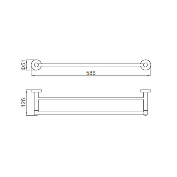 Полотенцедержатель двойной 60 см Accoona A12107