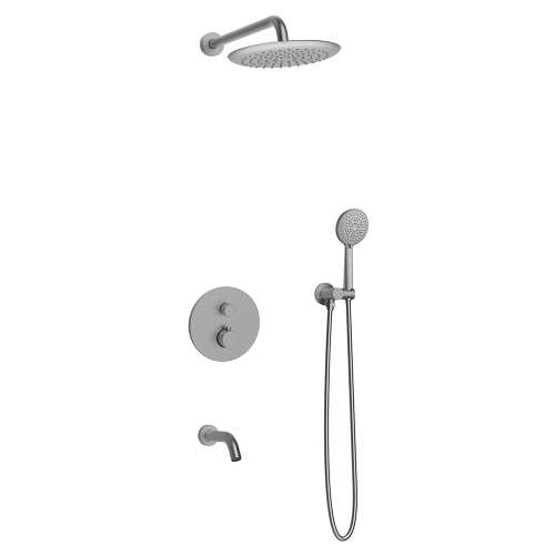Душевой комплект AVS Termo 4в1 круглый, оружейная сталь