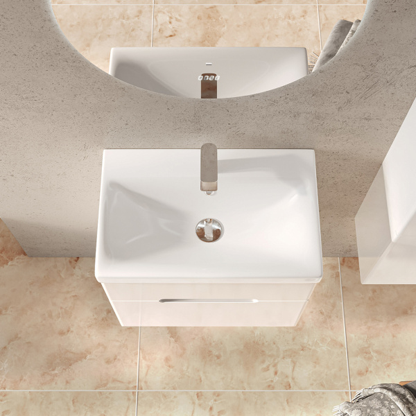 Тумба с раковиной RAVAL Moduo Slim 60 белая