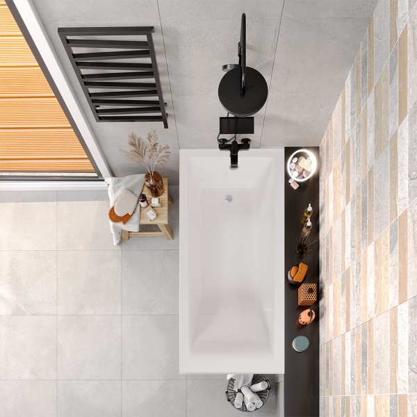 Ванна из искусственного камня Aqua de Marco Malta 170x80 белая с каменными ножками