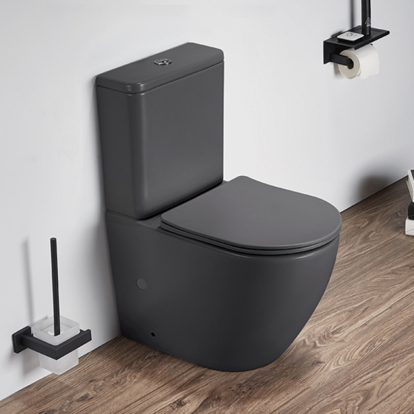 Унитаз-компакт AVS Импульс безободковый, темно-серый матовый