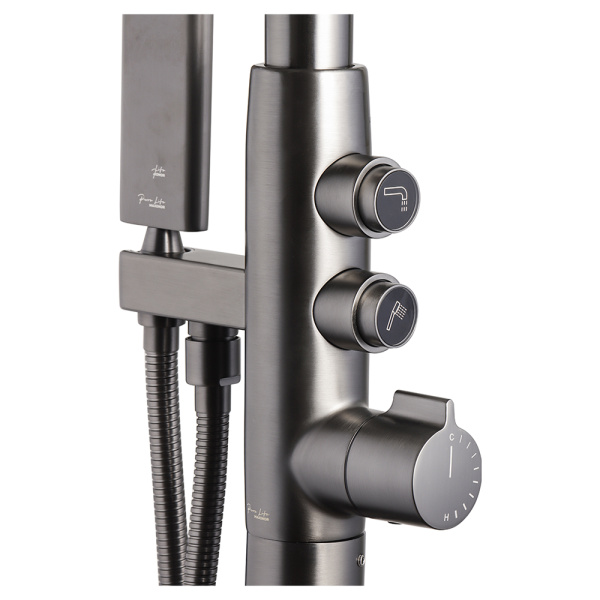 Смеситель для ванны с душем Maxonor Pure Life Genius PL3098-9 напольный, пепельный