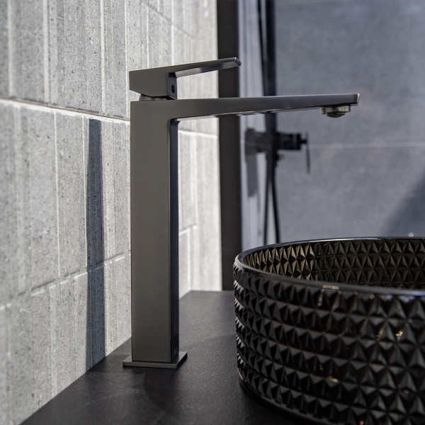 Смеситель для раковины AVS New Cube высокий, оружейная сталь