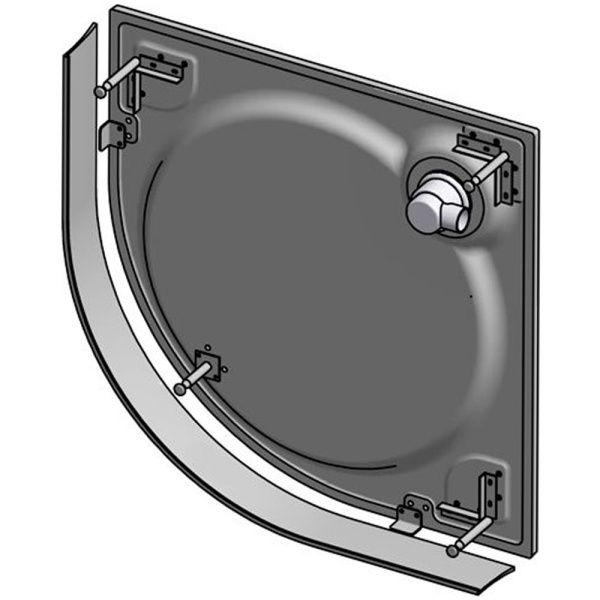 Поддон литьевой R550 выс+съемн панель+ножки Deluxe 100*100*16 R-White GuteWetter