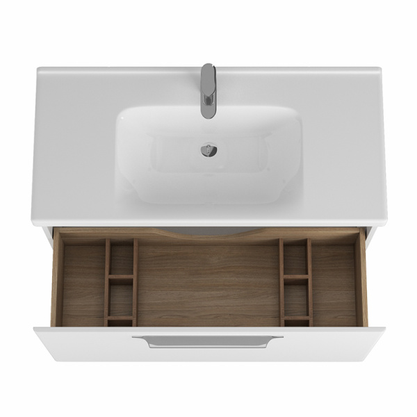 Тумба с раковиной 100 подвесная Lande DIBORG 775217+641259