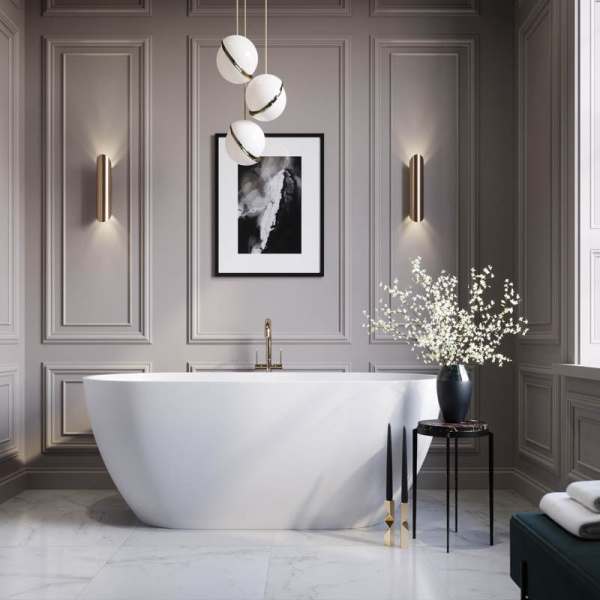 Ванна из искусственного камня HOLBI Venus 170x80 белая матовая