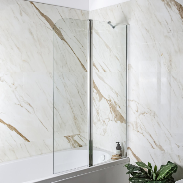 Шторка на ванну AVS Асти Дуо 100 правая профиль хром, прозрачное стекло