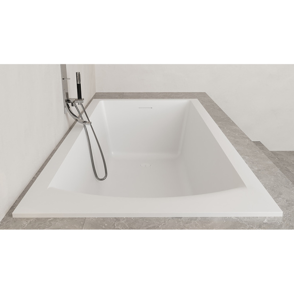 Ванна из искусственного камня Salini Cascata Kit S-Sense 170х70 белая, с ножками и донным клапаном