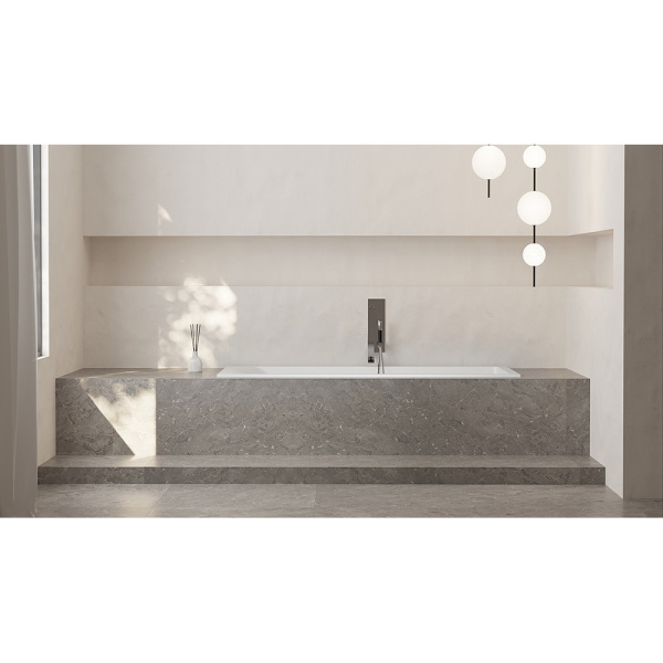 Ванна из искусственного камня Salini Cascata Kit S-Sense 170х70 белая, с ножками и донным клапаном