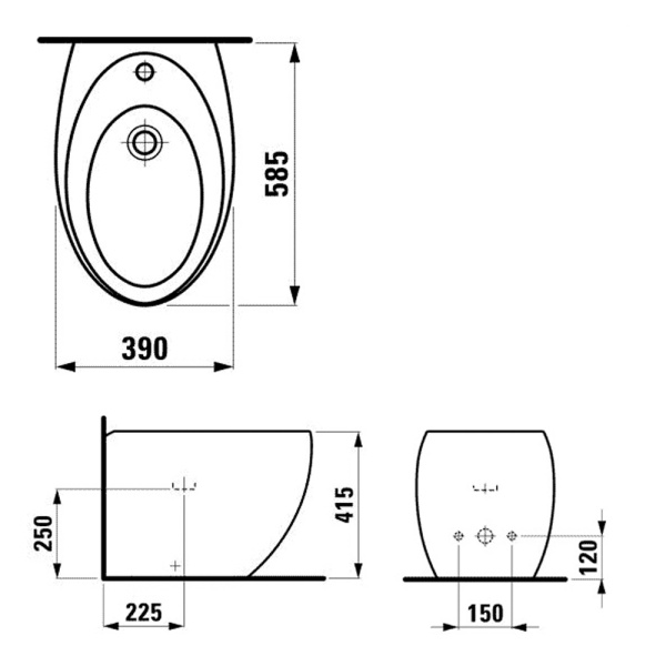 биде ALESSI /58,5х39/ (бел)