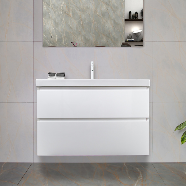 Тумба с раковиной AVS Гармония 80 белая (раковина 02 белая глянцевая)