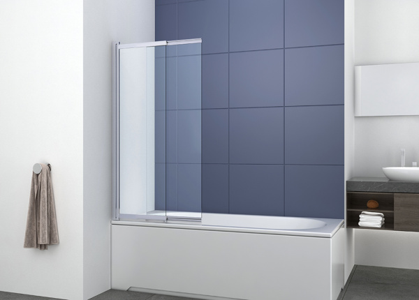 Шторка на ванну AVS Слайдер Плюс 80 профиль хром, стекло прозрачное
