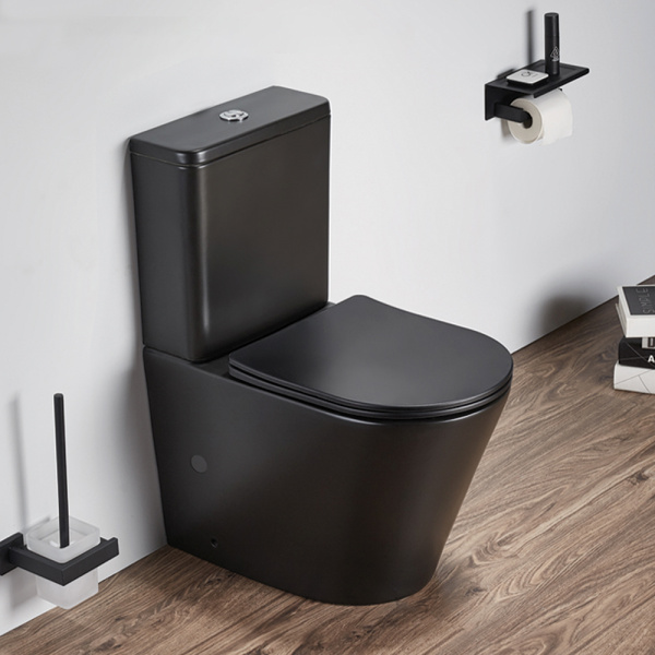 Унитаз-компакт AVS Кристалл безободковый, черный матовый