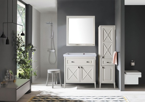 Тумба с раковиной ASB Wood Line Монте 80 бежевая