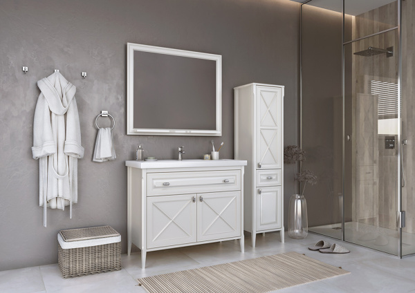 Тумба с раковиной ASB Wood Line Монте 100 бежевая