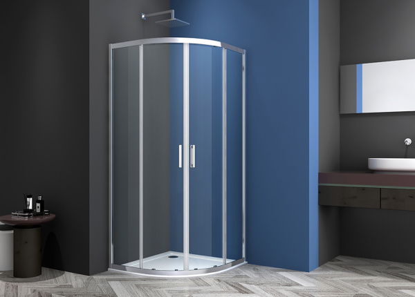 Душевой уголок AVS Раунд Изи 100x100 профиль хром, стекло прозрачное