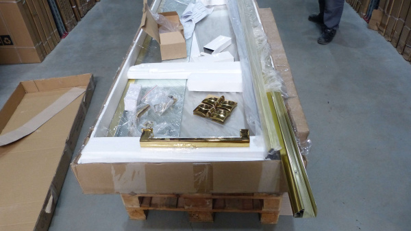 Душевая дверь в нишу Cezares Magic MAGIC-B-12-90-C-G-R 90 профиль золото, прозрачное стекло