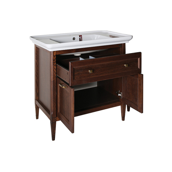 Тумба с раковиной ASB-Woodline Гранда 85 антикварный орех