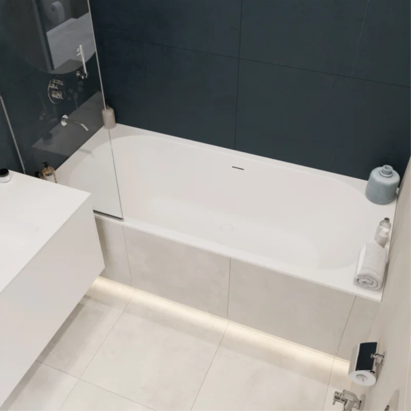 Ванна из искусственного камня Kupala Lono 170x70 белая матовая, с ножками и донным клапаном