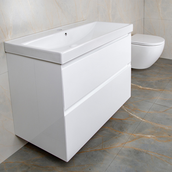 Тумба с раковиной AVS Гармония 80 белая (раковина 02 белая глянцевая)