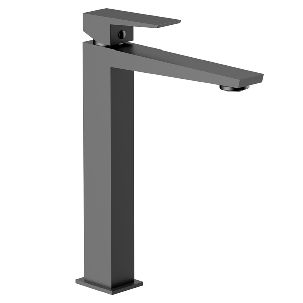 Смеситель для раковины AVS New Cube высокий, оружейная сталь