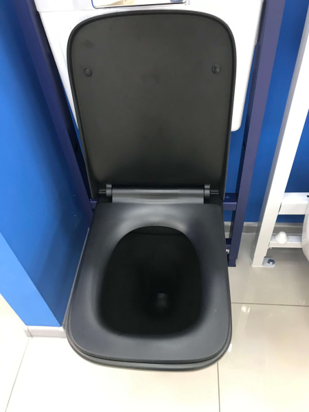 Унитаз подвесной AVS Модерн безободковый, черный матовый