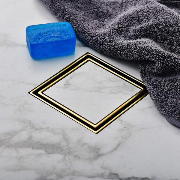 Душевой трап MCH Chudej 12х12 под плитку, золото