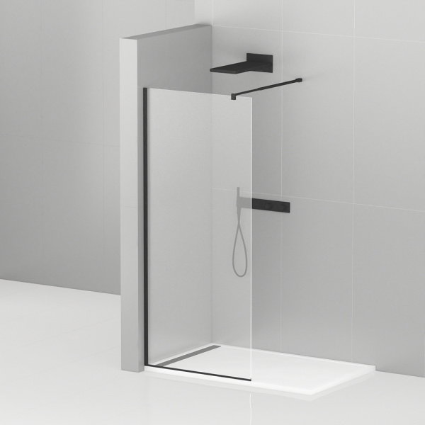 Душевая перегородка Cezares Liberta LIBERTA-L-1-95-C-NERO 95 профиль черный, прозрачное стекло