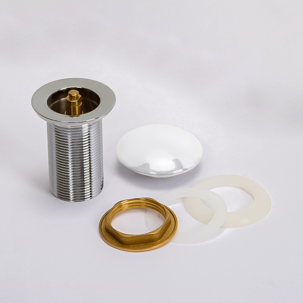 Донный клапан AVS без перелива, белый глянцевый