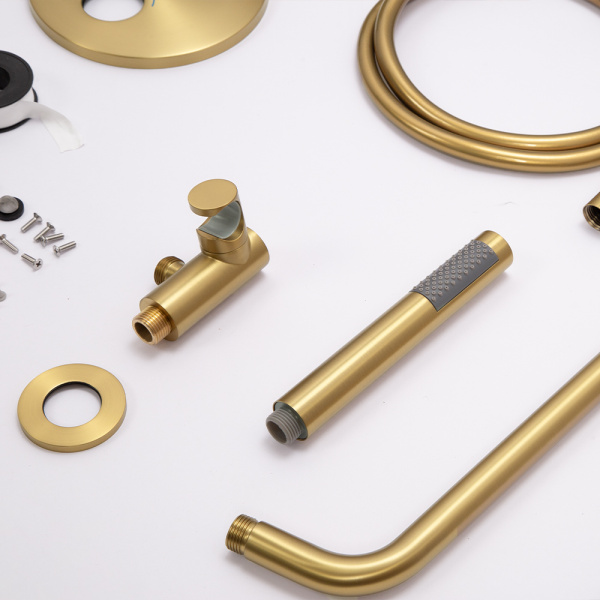 Душевой комплект AVS Luxury 3в1 круглый, брашированное золото