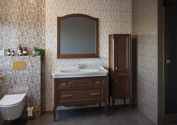 Тумба с раковиной ASB Wood Line Модерн 105 антикварный орех